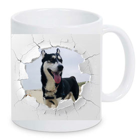 Druckatelier46 Tasse Keramik weiss mit Foto und Hintergrund Gipsloch