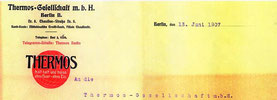 Briefkopf der Thermos-Gesellschaft ab 1906