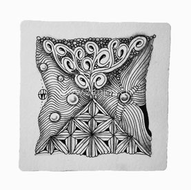 Zentangle Tile by Zenjoy Fassett Arukas Opus Nipa