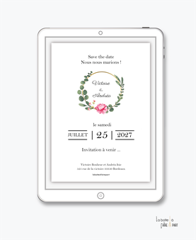 faire-part-mariage-numérique-faire-part-mariage-digital-faire-part-numérique-pdf-numérique-faire-part-mariage-electronique-faire-part-à-envoyer-par-mms-par-mail-réseaux-sociaux-whatsapp-facebook-messenger-fleurs-pivoine-couronne-eucalyptus-format carré