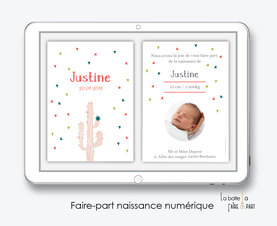  faire-part naissance fille numérique-faire part naissance digital-faire-part digital -cactus-à imprimer-à envoyer par mail -à envoyer par mms-sms-réseaux sociaux-whatsapp-messenger-via smartphone