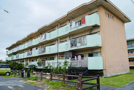 建て替えが予定されている市営新川住宅=8日午後