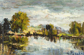 André Puech, peintre-paysan, étang, Lacapelle-en-Vézie, Lafeuillade-en-Vézie