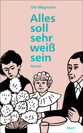 Das Cover von "Alles soll sehr weiß sein" zeigt ein Kommunionskind mit Eltern am Essenstisch.