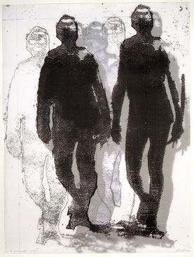 Karl Krüll: nomadic codes, 2002, 105 x 78 cm, Transparentkopiedoppel