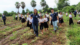 They planted 260 teak trees, 50 Dalbergia latifolia trees, 30 Dalbergia cochinchinensis trees, 10 Afzelia xylocarpa trees.