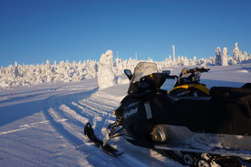Snowmobiles in Swedish Lapland