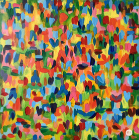 Première peinture sur toile d'une longue série d'oeuvres, réalisée en acrylique.