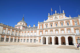 Movie location of John Wayne's "Circus World": the world-famous Plaza de Parejas, in front of the Palacio Real, was the filming site for the big fire sequence.