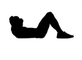 Illustration, schwarzes Schema der Übung Crunches