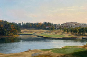 成田ヒルズカントリークラブ 18番 Par4 (名物ホール)