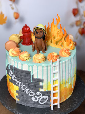 Feuerwehrhund Torte