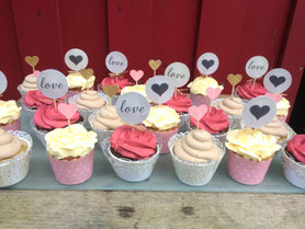 Cupcakes pink- weiß