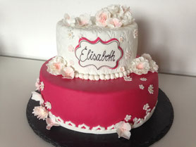 Zweistöckige Torte, Blümlein