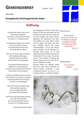 Gemeindebrief Aalen 2023-03 (Ostern)