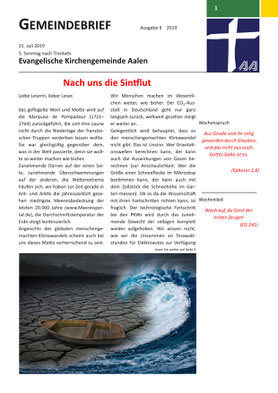 Gemeindebrief Aalen 2019-07