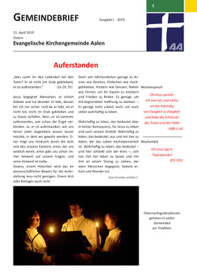 Gemeindebrief Aalen 2019-04