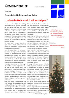 Gemeindebrief Aalen 2023-12 (Advent)