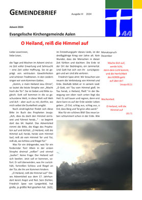 Gemeindebrief Aalen 2024-12 (Advent)