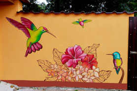 Wandmalerei Fassade Fassadenmalerei Haus Kolibri Bunt Gollma Landsberg Saalekreis Saalkreis