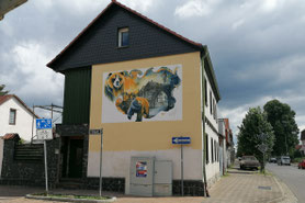 Wandmalerei Fassade Fassadenmalerei Haus Bären Bärengasse Bärgasse Jeßnitz Bitterfeld-Wolfen Bitterfeld Wolfen Raguhn