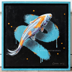 modernes Koi Portrait - Acryl auf Leinwand 