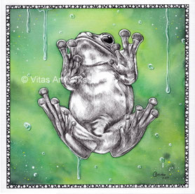 ausdrucksstarkes Frosch Portrait - Originalkunstwerk gemalt mit Aquarell und Tinte