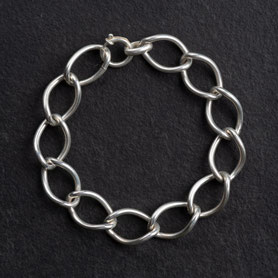 Vintage Armband ovale Glieder, 925 silber mit 999 Feinsilber plattiert, 60er Jahre, antikschmuck, mishmish Unikatschmuck München