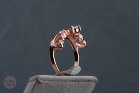 Ring Roségold, mishmish Unikatschmuck, Vintage Ring, Rotgold, Vintage Schmuck, nachhaltiger Schmuck, sustainable jewelry, Schmuck aus Deutschland, Ring Silber,  Ring mit Krone, Krönchenring, Ring Krone und Zirkonia