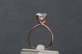 Ring Bergkristall Silber, Ring Bergkristall Rosegold, Ring 60er Jahre, Bergkristall Solitär, Ring Roségold, Verlobungsring, Ring Marry Me, Ring Heirate mich, mishmish Unikatschmuck, Ring Rotgold, Vintage Ring, Roségold, Schmuck lokal München