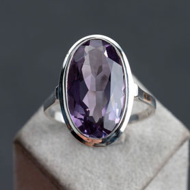 Vintage Ring mit Amethyst, komplett aufgearbeitet, 925 Silber, refurbished, mishmish Unikatschmuck
