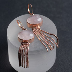 Vintage Ring mit Granat und Saatperlen, 835 Silber mit 18k rosegold plattiert, mishmish Unikatschmuck