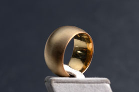 massiver Bandring, 925 Silber neu plattiert mit 18k Gold, Unikat, Vintage Schmuck, mishmish