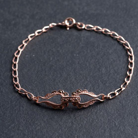 Vintage Armband mit Markasiten, Roségold, Rotgold, Unikat, mishmish Unikatschmuck aus München