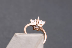Eternityring mit Zirkonia, facettiert, 925 silber, mit 18k Rotgold plattiert, Memory ring, Vorsteckring, Verlobungsring