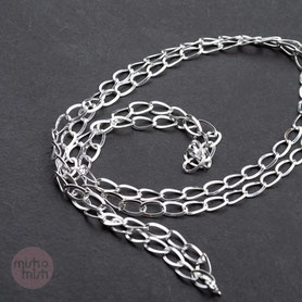 100cm Gliederkette Silber, Pulloverkette Silber, Silberschmuck 60er Jahre, Kette ovale Glieder lang, Vintage Schmuck, mishmish Unikatschmuck München, nachhaltiger Schmuck, mishmish