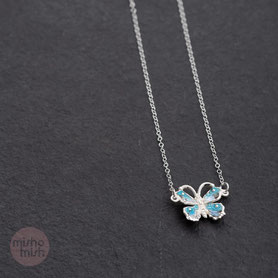 Collier Silber Emaille, Kette mit Schmetterling Silber, Anhänger Schmetterling Emaille, Glückstier, Schmuck Krafttier, nachhaltiger Schmuck, Vintage Schmuck, Silberschmuck, individueller Schmuck Silber, Unikatschmuck, Schmuck lokal München, mishmish