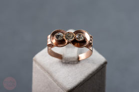  Art Déco Ring mit  transparenten Schmucksteinen  835 Silber  neu mit 18k Roségold plattiert (20 Milliém)  Ringgröße 55 , Schmuck lokal München, V