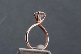 Ring Bergkristall Silber, Ring Bergkristall Rosegold, Ring 60er Jahre, Bergkristall Solitär, Ring Roségold, Verlobungsring, Ring Marry Me, Ring Heirate mich, mishmish Unikatschmuck, Ring Rotgold, Vintage Ring, Roségold, Schmuck lokal München