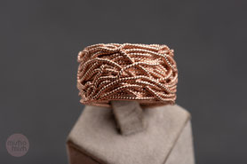 Bandring, breit, massiv, 925 Silber, mit 18k Roségold plattiert (20 Milliém), Ringgröße 54,   Vintage Ring, mishmish Unikatschmuck, Ring Rotgold, Schmuck lokal München, Vintage Schmuck, nachhaltiger Schmuck, Schmuck upcycling, refurbished