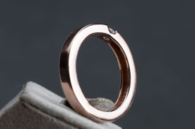 Vintage Ring mit Zirkonia Solitär, 925 Silber, mit 18k Roségold plattiert (20 Milliém), Ringgröße 53,5, mishmish Unikatschmuck, Ring Rotgold, Schmuck lokal München, nachhaltiger Schmuck, Schmuck upcycling, refurbished