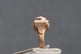 antiker Ring mit hellem amethyst, 835 Silber, neu mit 18k Roségold plattiert, Ringgröße 56, mishmish Unikatschmuck, Vintage, Rotgold, nachhaltiger Schmuck, sustainable jewelry, Schmuck aus Deutschland, mishmish Unikatschmuck, refurbished