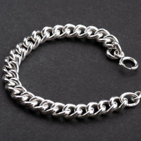 Vintage Armband, Panzerarmband, 835 Silber mit 999 Feinsilber plattiert, mishmish Unikatschmuck