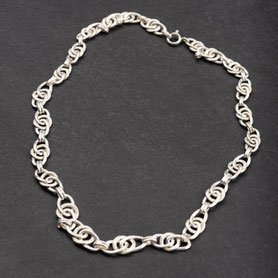 massives Silbercollier, 50er Jahre, Unendlichkeit Symbole, Vintage Kette Silber, 45cm, gehämmert, nachhaltiger Schmuck, Vintage Schmuck, individueller Schmuck Silber, Unikatschmuck, Schmuck lokal München
