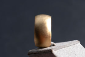 massiver Bandring, 925 Silber neu plattiert mit 18k Gold, Unikat, Vintage Schmuck, mishmish