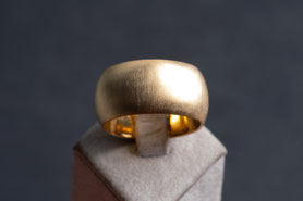 massiver Bandring, 925 Silber neu plattiert mit 18k Gold, Unikat, Vintage Schmuck, mishmish