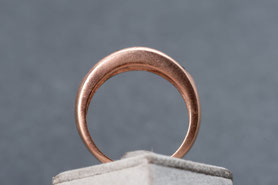 Bandring mit 5 quadratischen, facettierten Granatsteinen 925 Silber, mit 18k Roségold plattiert (20 Milliém), Ringgröße 56, Vintage, mishmish Unikatschmuck, Ring Rotgold, Schmuck lokal München, Vintage Schmuck, nachhaltiger Schmuck, Schmuck upcycling