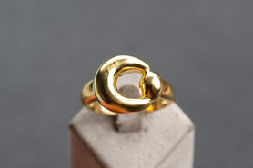 Vintage Ring Gürtelschnalle, Foulardring, 925 Silber mit Gelbgold plattiert, Vintage Schmuck, fairer Schmuck, nachhaltiger Schmuck, Unikatschmuck, Schmuck aus Deutschland, mishmish Schmuck, Geschenk Frau, aus alt mach neu Schmuck, shop local
