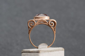 antiker Ring mit hellem amethyst, 835 Silber, neu mit 18k Roségold plattiert, Ringgröße 56, mishmish Unikatschmuck, Vintage, Rotgold, nachhaltiger Schmuck, sustainable jewelry, Schmuck aus Deutschland, mishmish Unikatschmuck, refurbished