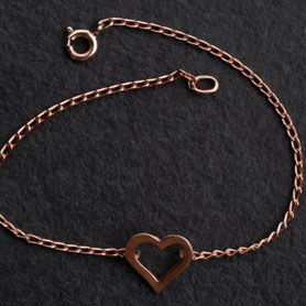 Armband Herz Rosegold, Armband Herz Rotgold, Herzarmband Silber, Armband Roségold, Armband Rotgold, Silber, Vintage Schmuck, individueller Schmuck, Unikate, Einzelstück, mishmish Unikatschmuck, München, nachhaltiger Schmuck 